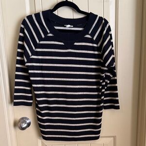 Club Monaco Black and White Striped Sweater